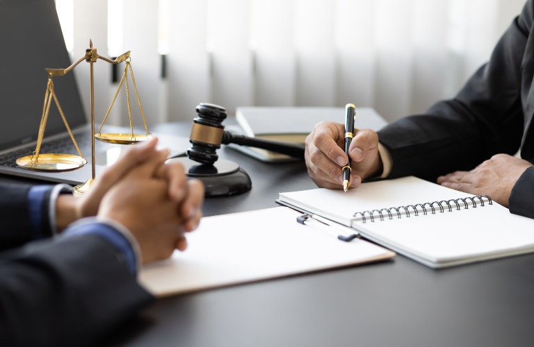 Lawyer is consulting client